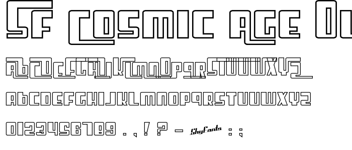 SF Cosmic Age Outine Upright font